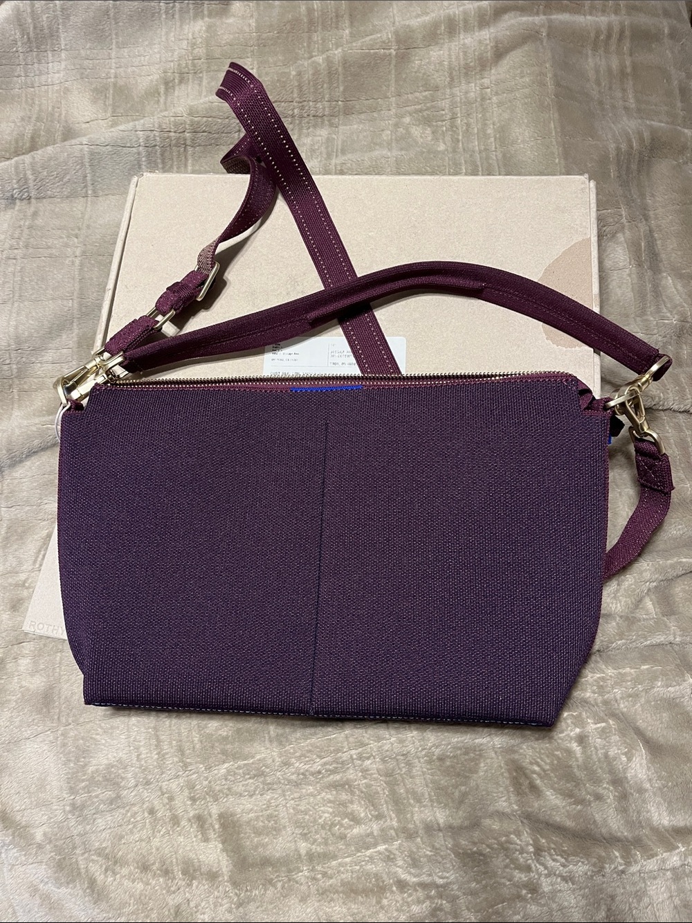 Rothy's Dark Aubergine Daily Crossbody Bag with Adjustable Strap